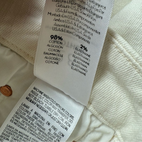 MOTHER High Waisted Looker Ankle Fray Skinny Jeans Whipping the Cream Women 28 - Picture 12 of 13